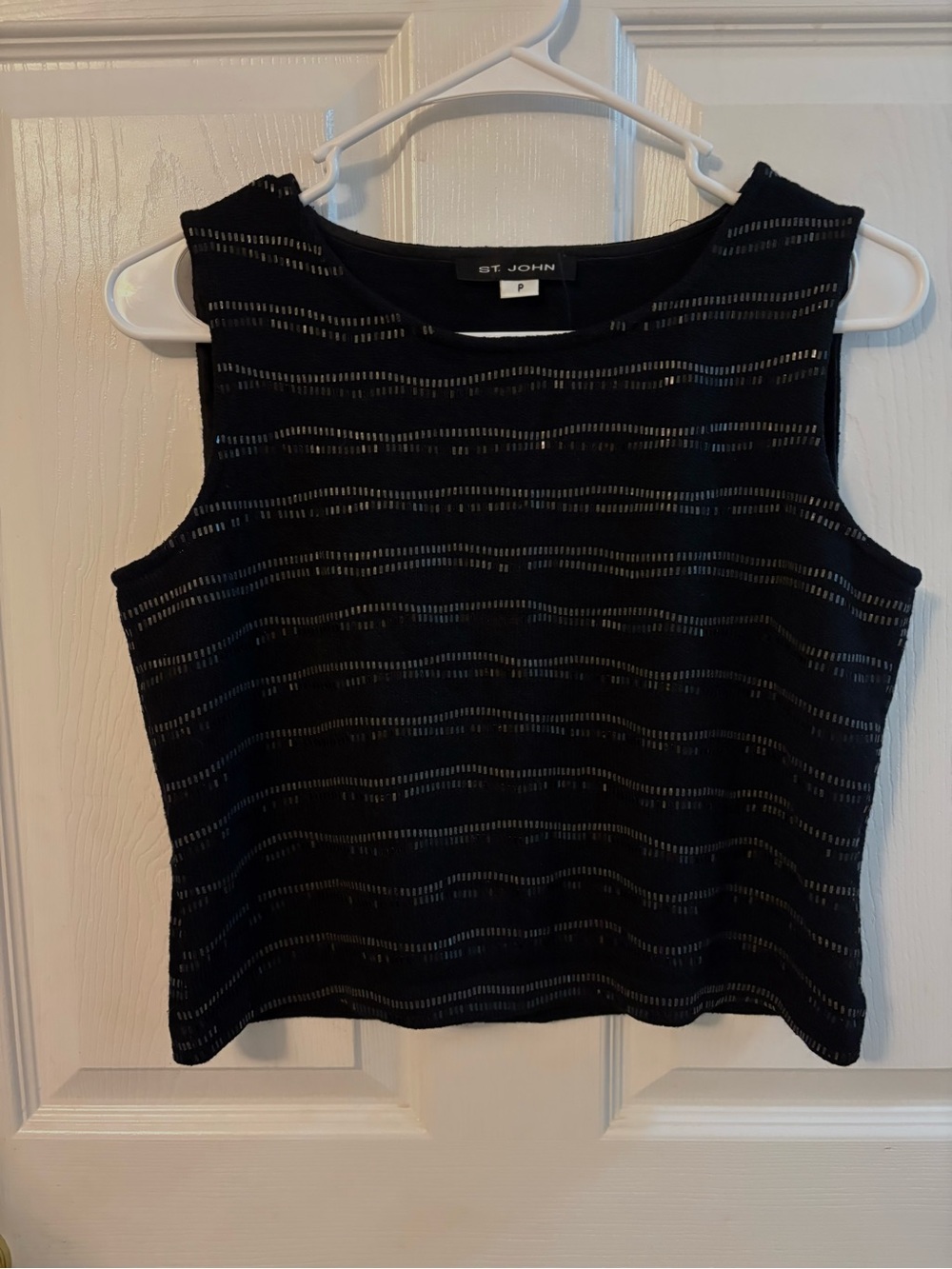 St. John black embellished tank top